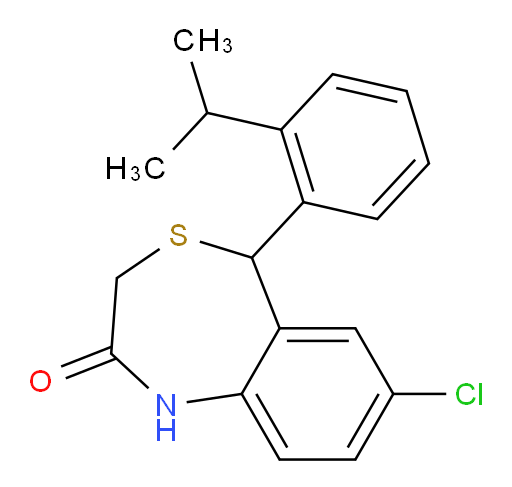 7-Chloro-1,5-dihydro-5-[2-(1-methylethyl)phenyl]-4,1-benzothiazepin-2(3H)-one (ACI)