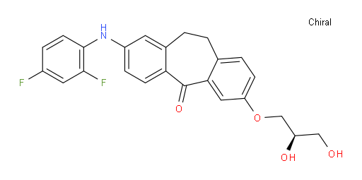 2-[(2,4-Difluorophenyl)amino]-7-[(2R)-2,3-dihydroxypropoxy]-10,11-dihydro-5H-dibenzo[a,d]cyclohepten-5-one (ACI)