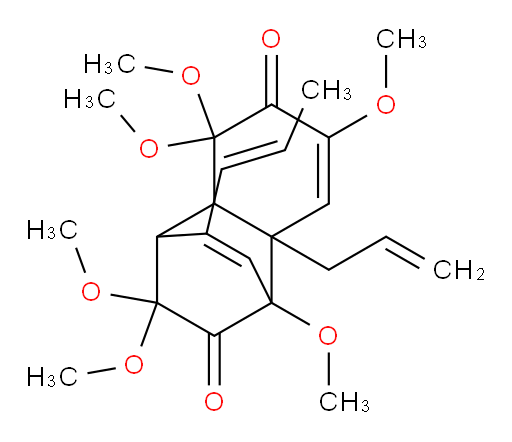rel-(1R,4S,4aS,8a)-1,4a,5,8a-Tetrahydro-1,5,5,7,9,9-hexamethoxy-3-(1E)-1-propen-1-yl-8a-(2-propen-1-yl)-1,4-ethanonaphthalene-6,10(4H)-dione (ACI)