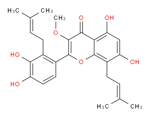 2-[3,4-Dihydroxy-2-(3-methyl-2-buten-1-yl)phenyl]-5,7-dihydroxy-3-methoxy-8-(3-methyl-2-buten-1-yl)-4H-1-benzopyran-4-one (ACI)