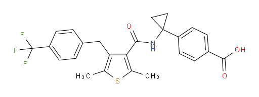 4-[1-[[[2,5-Dimethyl-4-[[4-(trifluoromethyl)phenyl]methyl]-3-thienyl]carbonyl]amino]cyclopropyl]benzoic acid (ACI)