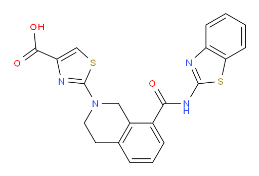 2-[8-[(2-Benzothiazolylamino)carbonyl]-3,4-dihydro-2(1H)-isoquinolinyl]-4-thiazolecarboxylic acid (ACI)