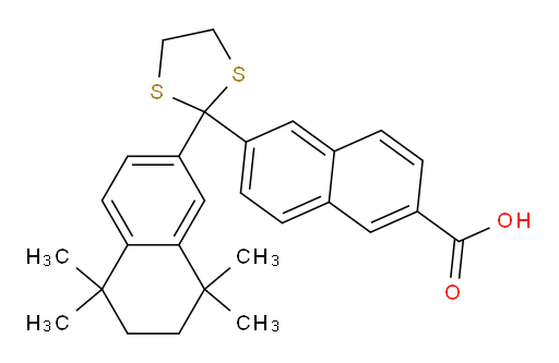 6-[2-(5,6,7,8-Tetrahydro-5,5,8,8-tetramethyl-2-naphthalenyl)-1,3-dithiolan-2-yl]-2-naphthalenecarboxylic acid (ACI)