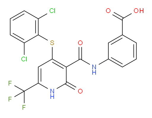 3-[[[4-[(2,6-Dichlorophenyl)thio]-1,2-dihydro-2-oxo-6-(trifluoromethyl)-3-pyridinyl]carbonyl]amino]benzoic acid (ACI)