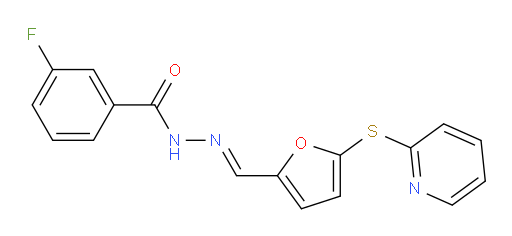 3-Fluorobenzoic acid 2-[[5-(2-pyridinylthio)-2-furanyl]methylene]hydrazide (ACI)