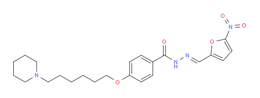 4-[[6-(1-Piperidinyl)hexyl]oxy]benzoic acid 2-[(5-nitro-2-furanyl)methylene]hydrazide (ACI)