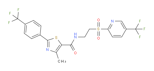 4-Methyl-2-[4-(trifluoromethyl)phenyl]-N-[2-[[5-(trifluoromethyl)-2-pyridinyl]sulfonyl]ethyl]-5-thiazolecarboxamide (ACI)