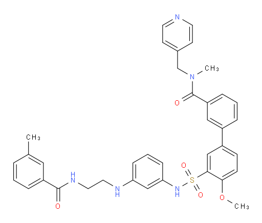 4′-Methoxy-N-methyl-3′-[[[3-[[2-[(3-methylbenzoyl)amino]ethyl]amino]phenyl]amino]sulfonyl]-N-(4-pyridinylmethyl)[1,1′-biphenyl]-3-carboxamide (ACI)