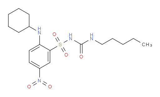 2-(Cyclohexylamino)-5-nitro-N-[(pentylamino)carbonyl]benzenesulfonamide (ACI)