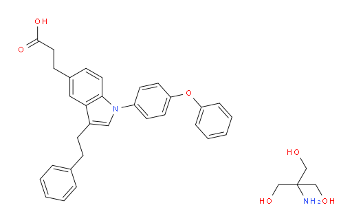 1H-Indole-5-propanoic acid, 1-(4-phenoxyphenyl)-3-(2-phenylethyl)-, compd. with 2-amino-2-(hydroxymethyl)-1,3-propanediol (1:1) (ACI)