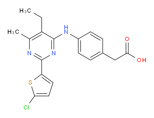 4-[[2-(5-Chloro-2-thienyl)-5-ethyl-6-methyl-4-pyrimidinyl]amino]benzeneacetic acid (ACI)