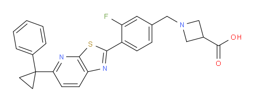 1-[[3-Fluoro-4-[5-(1-phenylcyclopropyl)thiazolo[5,4-b]pyridin-2-yl]phenyl]methyl]-3-azetidinecarboxylic acid (ACI)