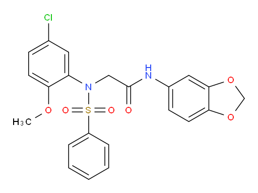 N-1,3-Benzodioxol-5-yl-2-[(5-chloro-2-methoxyphenyl)(phenylsulfonyl)amino]acetamide (ACI)