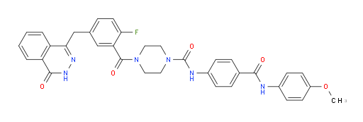 4-[5-[(3,4-Dihydro-4-oxo-1-phthalazinyl)methyl]-2-fluorobenzoyl]-N-[4-[[(4-methoxyphenyl)amino]carbonyl]phenyl]-1-piperazinecarboxamide (ACI)