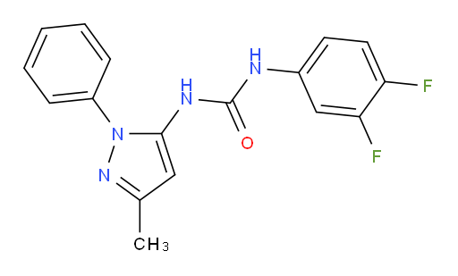 N-(3,4-Difluorophenyl)-N′-(3-methyl-1-phenyl-1H-pyrazol-5-yl)urea (ACI)