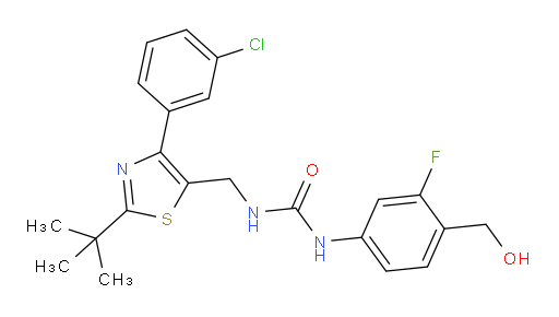 N-[[4-(3-Chlorophenyl)-2-(1,1-dimethylethyl)-5-thiazolyl]methyl]-N′-[3-fluoro-4-(hydroxymethyl)phenyl]urea (ACI)