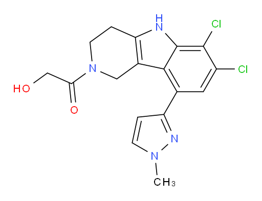 1-[6,7-Dichloro-1,3,4,5-tetrahydro-9-(1-methyl-1H-pyrazol-3-yl)-2H-pyrido[4,3-b]indol-2-yl]-2-hydroxyethanone (ACI)