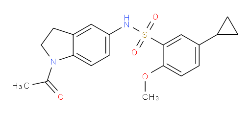 Benzenesulfonamide, N-(1-acetyl-2,3-dihydro-1H-indol-5-yl)-5-cyclopropyl-2-methoxy- (ACI)