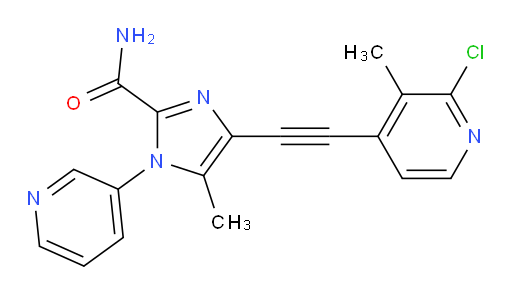 4-[2-(2-Chloro-3-methyl-4-pyridinyl)ethynyl]-5-methyl-1-(3-pyridinyl)-1H-imidazole-2-carboxamide (ACI)
