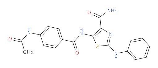 5-[[4-(Acetylamino)benzoyl]amino]-2-(phenylamino)-4-thiazolecarboxamide (ACI)