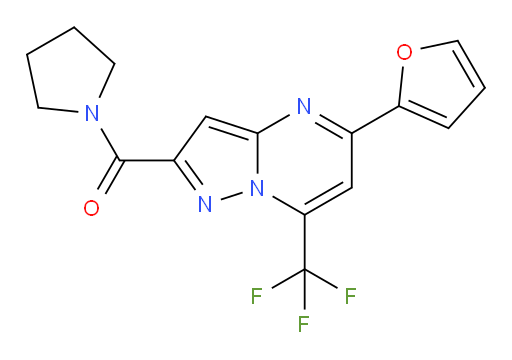 [5-(2-Furanyl)-7-(trifluoromethyl)pyrazolo[1,5-a]pyrimidin-2-yl]-1-pyrrolidinylmethanone (ACI)