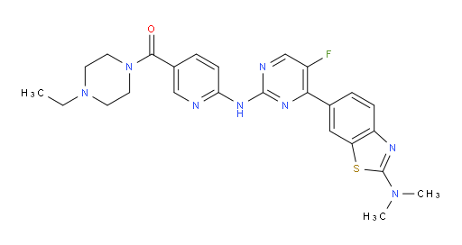 [6-[[4-[2-(Dimethylamino)-6-benzothiazolyl]-5-fluoro-2-pyrimidinyl]amino]-3-pyridinyl](4-ethyl-1-piperazinyl)methanone (ACI)