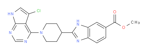 Methyl 2-[1-(5-chloro-7H-pyrrolo[2,3-d]pyrimidin-4-yl)-4-piperidinyl]-1H-benzimidazole-6-carboxylate (ACI)