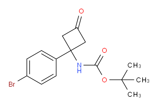1,1-Dimethylethyl N-[1-(4-bromophenyl)-3-oxocyclobutyl]carbamate (ACI)