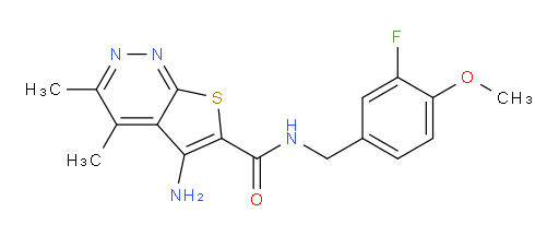 5-Amino-N-[(3-fluoro-4-methoxyphenyl)methyl]-3,4-dimethylthieno[2,3-c]pyridazine-6-carboxamide (ACI)