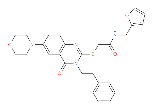 2-[[3,4-Dihydro-6-(4-morpholinyl)-4-oxo-3-(2-phenylethyl)-2-quinazolinyl]thio]-N-(2-furanylmethyl)acetamide (ACI)