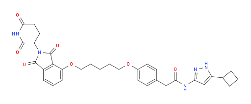 N-(5-Cyclobutyl-1H-pyrazol-3-yl)-4-[[5-[[2-(2,6-dioxo-3-piperidinyl)-2,3-dihydro-1,3-dioxo-1H-isoindol-4-yl]oxy]pentyl]oxy]benzeneacetamide (ACI)