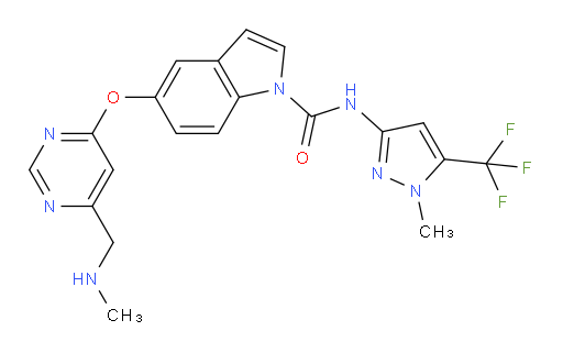 N-[1-Methyl-5-(trifluoromethyl)-1H-pyrazol-3-yl]-5-[[6-[(methylamino)methyl]pyrimidin-4-yl]oxy]-1H-indole-1-carboxamide