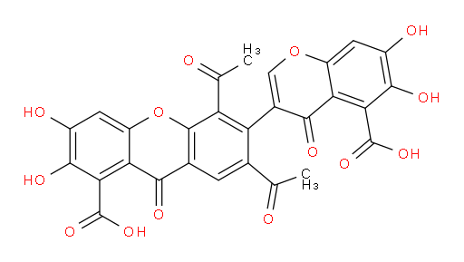 5,7-Diacetyl-6-(5-carboxy-6,7-dihydroxy-4-oxo-4H-1-benzopyran-3-yl)-2,3-dihydroxy-9-oxo-9H-xanthene-1-carboxylic acid (ACI)