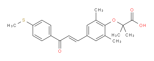 2-[2,6-Dimethyl-4-[3-[4-(methylthio)phenyl]-3-oxo-1-propen-1-yl]phenoxy]-2-methylpropanoic acid (ACI)