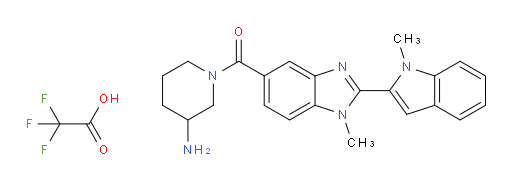 Methanone, (3-amino-1-piperidinyl)[1-methyl-2-(1-methyl-1H-indol-2-yl)-1H-benzimidazol-5-yl]-, 2,2,2-trifluoroacetate (1:1) (ACI)