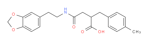 α-[2-[[2-(1,3-Benzodioxol-5-yl)ethyl]amino]-2-oxoethyl]-4-methylbenzenepropanoic acid (ACI)