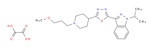 1H-Indazole, 3-[5-[1-(3-methoxypropyl)-4-piperidinyl]-1,3,4-oxadiazol-2-yl]-1-(1-methylethyl)-, ethanedioate (1:1) (ACI)