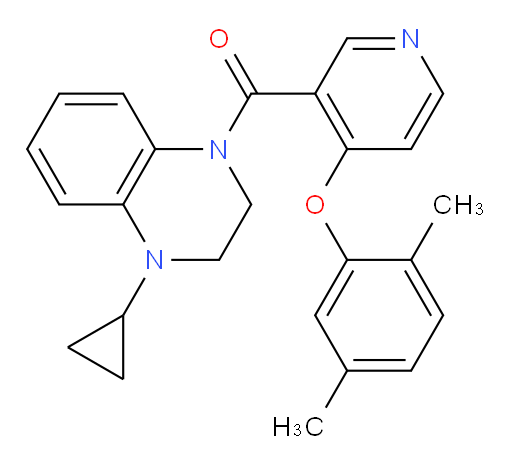(4-Cyclopropyl-3,4-dihydro-1(2H)-quinoxalinyl)[4-(2,5-dimethylphenoxy)-3-pyridinyl]methanone (ACI)
