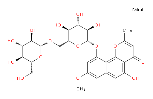 10-[(6-O-β-D-Glucopyranosyl-β-D-glucopyranosyl)oxy]-5-hydroxy-8-methoxy-2-methyl-4H-naphtho[1,2-b]pyran-4-one (ACI)