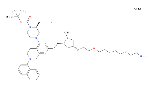 1,1-Dimethylethyl (2S)-4-[2-[[(2S,4R)-4-[2-[2-[2-(2-aminoethoxy)ethoxy]ethoxy]ethoxy]-1-methyl-2-pyrrolidinyl]methoxy]-5,6,7,8-tetrahydro-7-(1-naphthalenyl)pyrido[3,4-d]pyrimidin-4-yl]-2-(cyanomethyl)-1-piperazinecarboxylate (ACI)