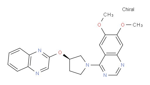 6,7-Dimethoxy-4-[(3R)-3-(2-quinoxalinyloxy)-1-pyrrolidinyl]quinazoline (ACI)
