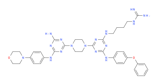 Guanidine, N-[4-[[4-[4-[4-amino-6-[[4-(4-morpholinyl)phenyl]amino]-1,3,5-triazin-2-yl]-1-piperazinyl]-6-[(4-phenoxyphenyl)amino]-1,3,5-triazin-2-yl]amino]butyl]- (ACI)