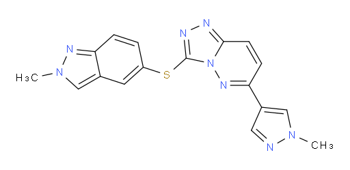 3-[(2-Methyl-2H-indazol-5-yl)thio]-6-(1-methyl-1H-pyrazol-4-yl)-1,2,4-triazolo[4,3-b]pyridazine (ACI)