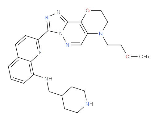 2-[8,9-Dihydro-7-(2-methoxyethyl)-7H-1,2,4-triazolo[4′,3′:2,3]pyridazino[4,5-b][1,4]oxazin-3-yl]-N-(4-piperidinylmethyl)-8-quinolinamine (ACI)