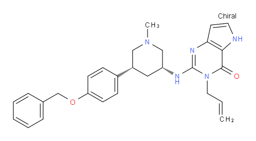 3,5-Dihydro-2-[[(3R,5R)-1-methyl-5-[4-(phenylmethoxy)phenyl]-3-piperidinyl]amino]-3-(2-propen-1-yl)-4H-pyrrolo[3,2-d]pyrimidin-4-one (ACI)