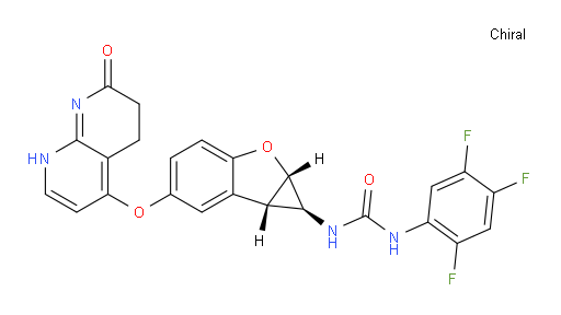 N-[(1S,1aS,6bS)-1a,6b-Dihydro-5-[(5,6,7,8-tetrahydro-7-oxo-1,8-naphthyridin-4-yl)oxy]-1H-cyclopropa[b]benzofuran-1-yl]-N′-(2,4,5-trifluorophenyl)urea (ACI)