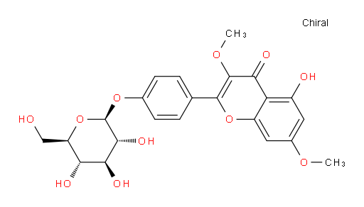 2-[4-(β-D-Glucopyranosyloxy)phenyl]-5-hydroxy-3,7-dimethoxy-4H-1-benzopyran-4-one (ACI)