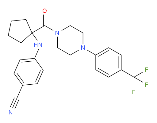 4-[[1-[[4-[4-(Trifluoromethyl)phenyl]-1-piperazinyl]carbonyl]cyclopentyl]amino]benzonitrile (ACI)