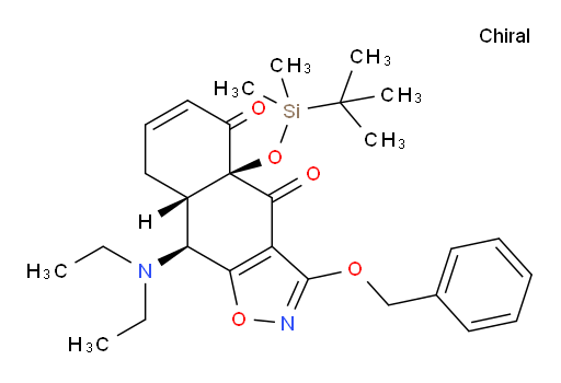 (4aS,8aS,9S)-9-(Diethylamino)-4a-[[(1,1-dimethylethyl)dimethylsilyl]oxy]-8a,9-dihydro-3-(phenylmethoxy)naphth[2,3-d]isoxazole-4,5(4aH,8H)-dione (ACI)
