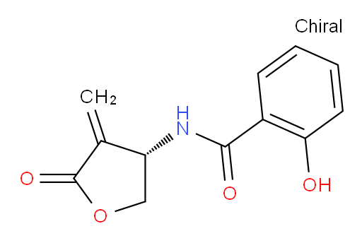 2-Hydroxy-N-[(3S)-tetrahydro-4-methylene-5-oxo-3-furanyl]benzamide (ACI)